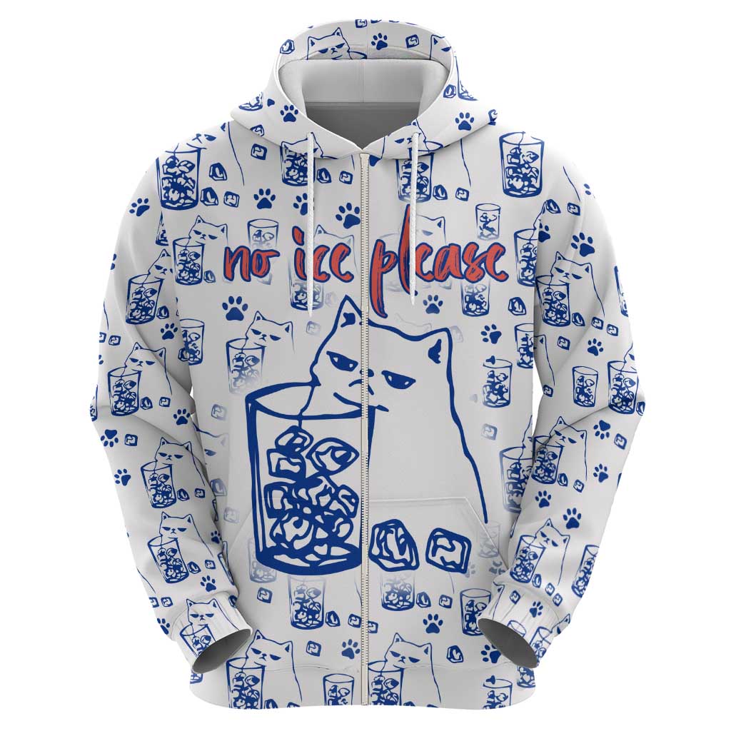 No Ice Please Cat Hoodie Grumpy Cat with Drink Humor
