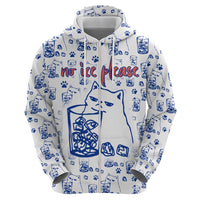 No Ice Please Cat Hoodie Grumpy Cat with Drink Humor