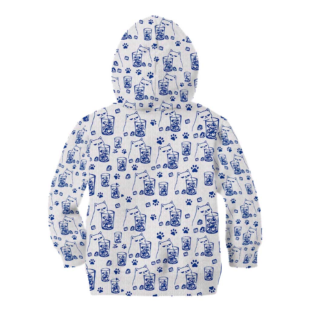 No Ice Please Cat Kid Hoodie Grumpy Cat with Drink Humor