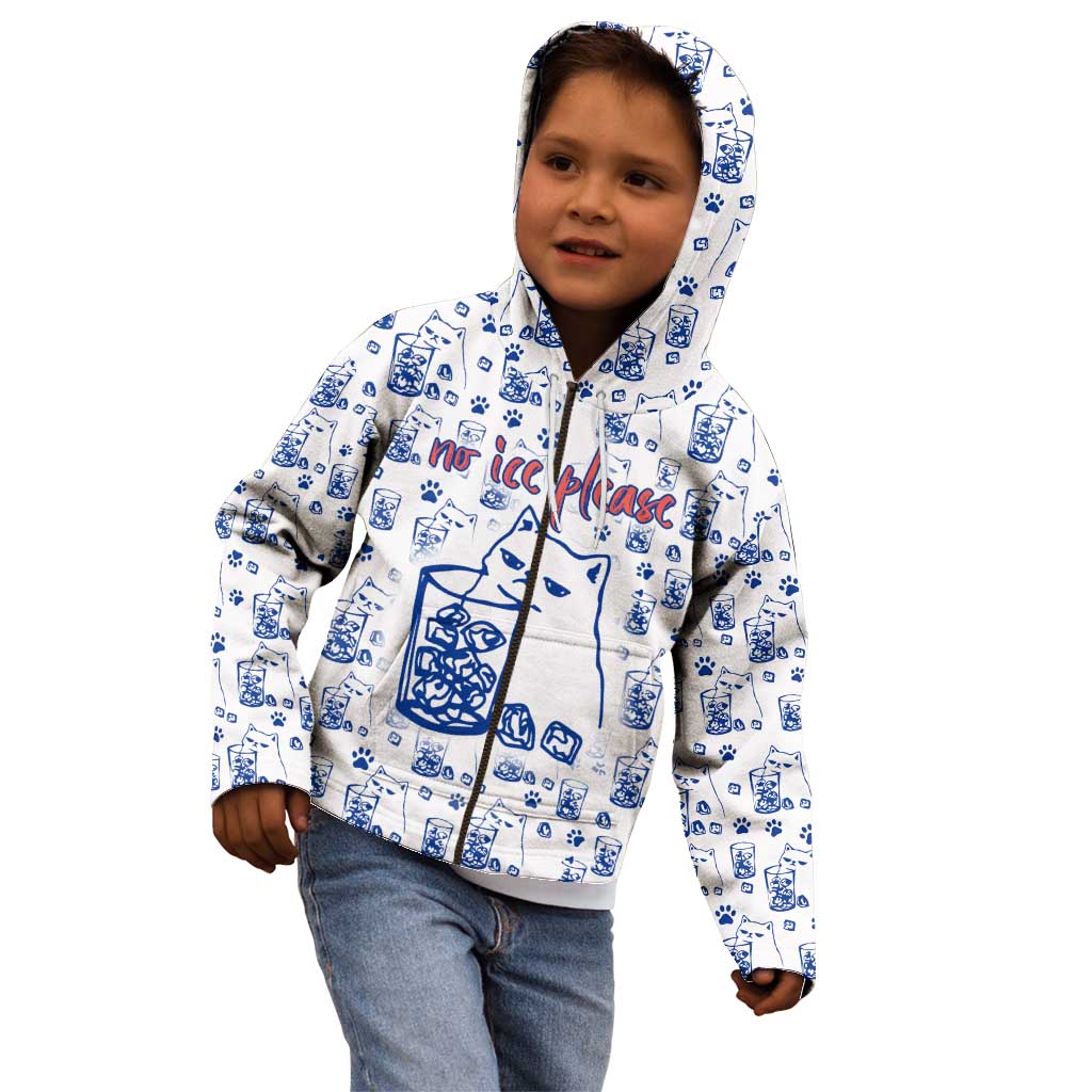 No Ice Please Cat Kid Hoodie Grumpy Cat with Drink Humor