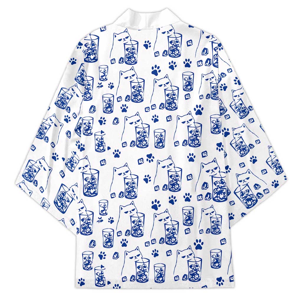 No Ice Please Cat Kimono Grumpy Cat with Drink Humor