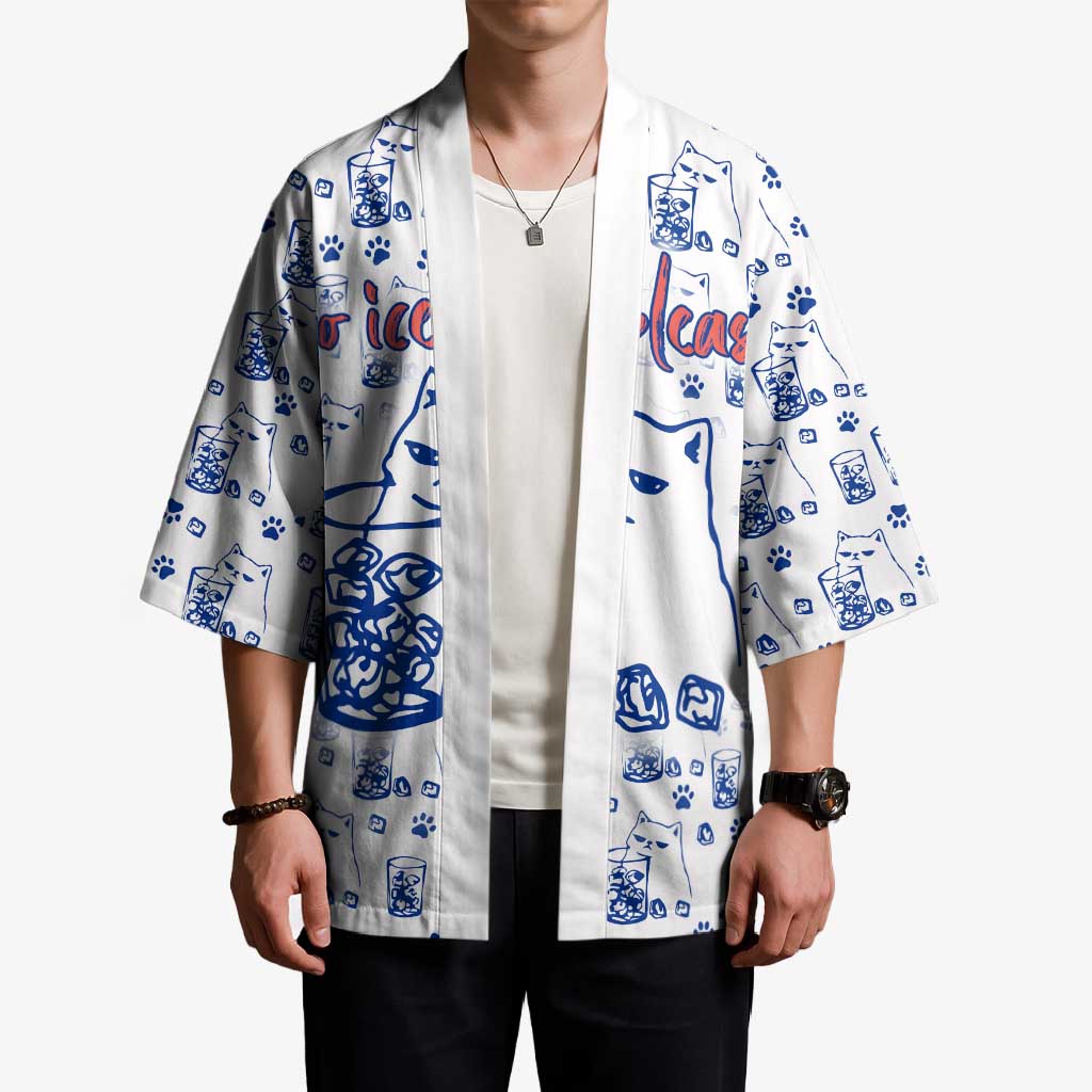 No Ice Please Cat Kimono Grumpy Cat with Drink Humor
