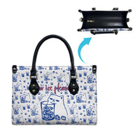 No Ice Please Cat Leather Bag Grumpy Cat with Drink Humor