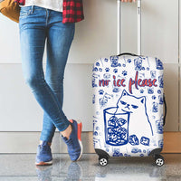 No Ice Please Cat Luggage Cover Grumpy Cat with Drink Humor