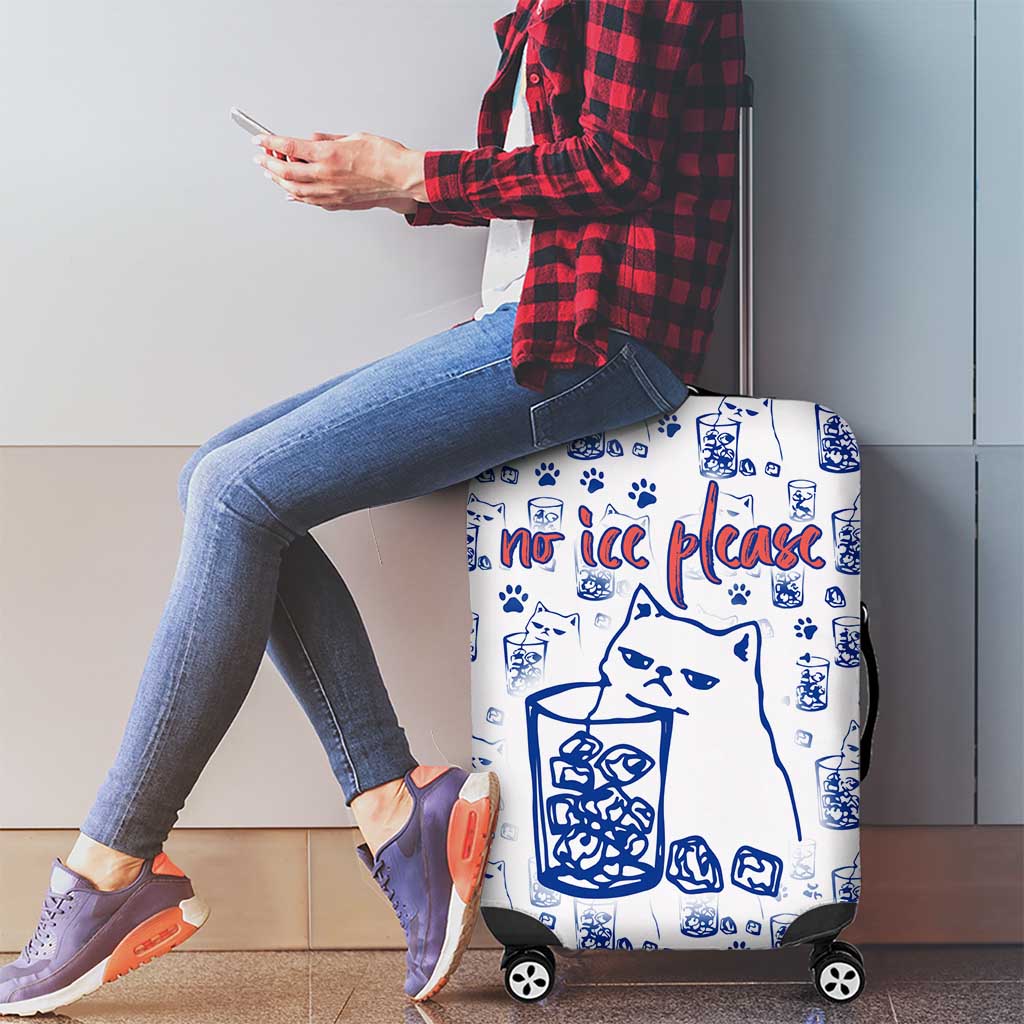 No Ice Please Cat Luggage Cover Grumpy Cat with Drink Humor