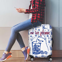 No Ice Please Cat Luggage Cover Grumpy Cat with Drink Humor