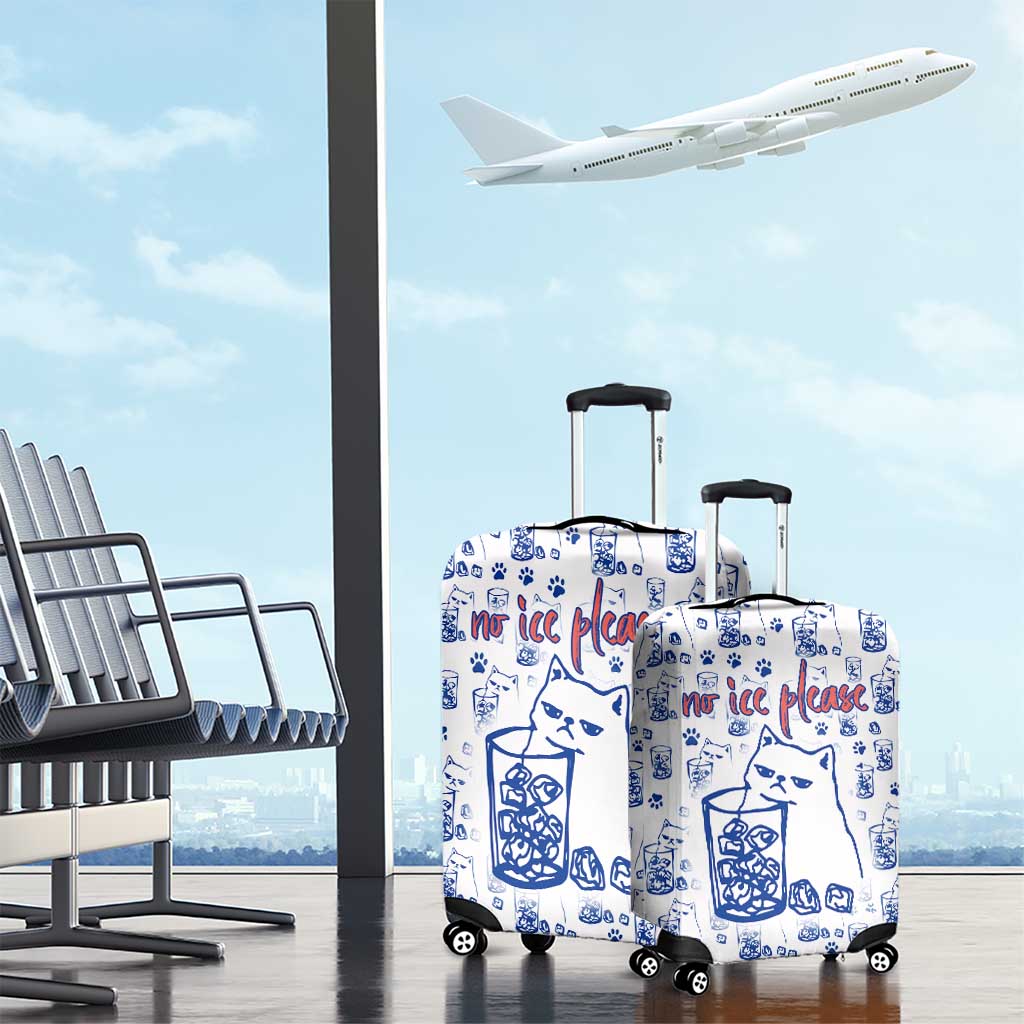 No Ice Please Cat Luggage Cover Grumpy Cat with Drink Humor