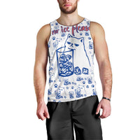 No Ice Please Cat Men Tank Top Grumpy Cat with Drink Humor