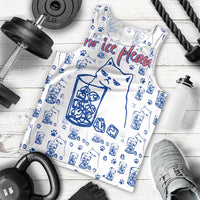 No Ice Please Cat Men Tank Top Grumpy Cat with Drink Humor