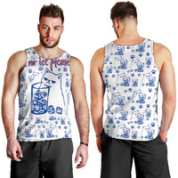 No Ice Please Cat Men Tank Top Grumpy Cat with Drink Humor