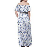 No Ice Please Cat Off Shoulder Maxi Dress Grumpy Cat with Drink Humor
