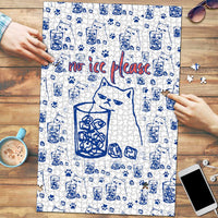 No Ice Please Cat Puzzle Grumpy Cat with Drink Humor