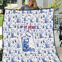 No Ice Please Cat Quilt Grumpy Cat with Drink Humor