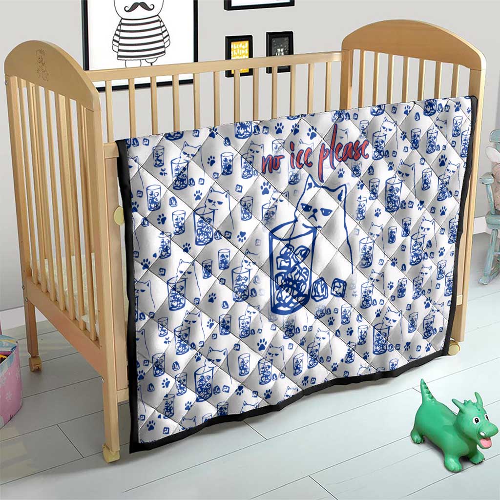 No Ice Please Cat Quilt Grumpy Cat with Drink Humor