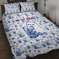 No Ice Please Cat Quilt Bed Set Grumpy Cat with Drink Humor