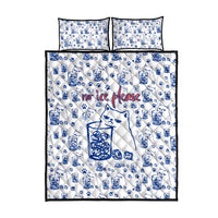 No Ice Please Cat Quilt Bed Set Grumpy Cat with Drink Humor