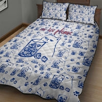 No Ice Please Cat Quilt Bed Set Grumpy Cat with Drink Humor