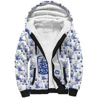 No Ice Please Cat Sherpa Hoodie Grumpy Cat with Drink Humor