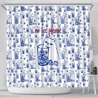 No Ice Please Cat Shower Curtain Grumpy Cat with Drink Humor
