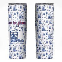 No Ice Please Cat Skinny Tumbler Grumpy Cat with Drink Humor