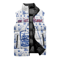 No Ice Please Cat Sleeveless Puffer Jacket Grumpy Cat with Drink Humor