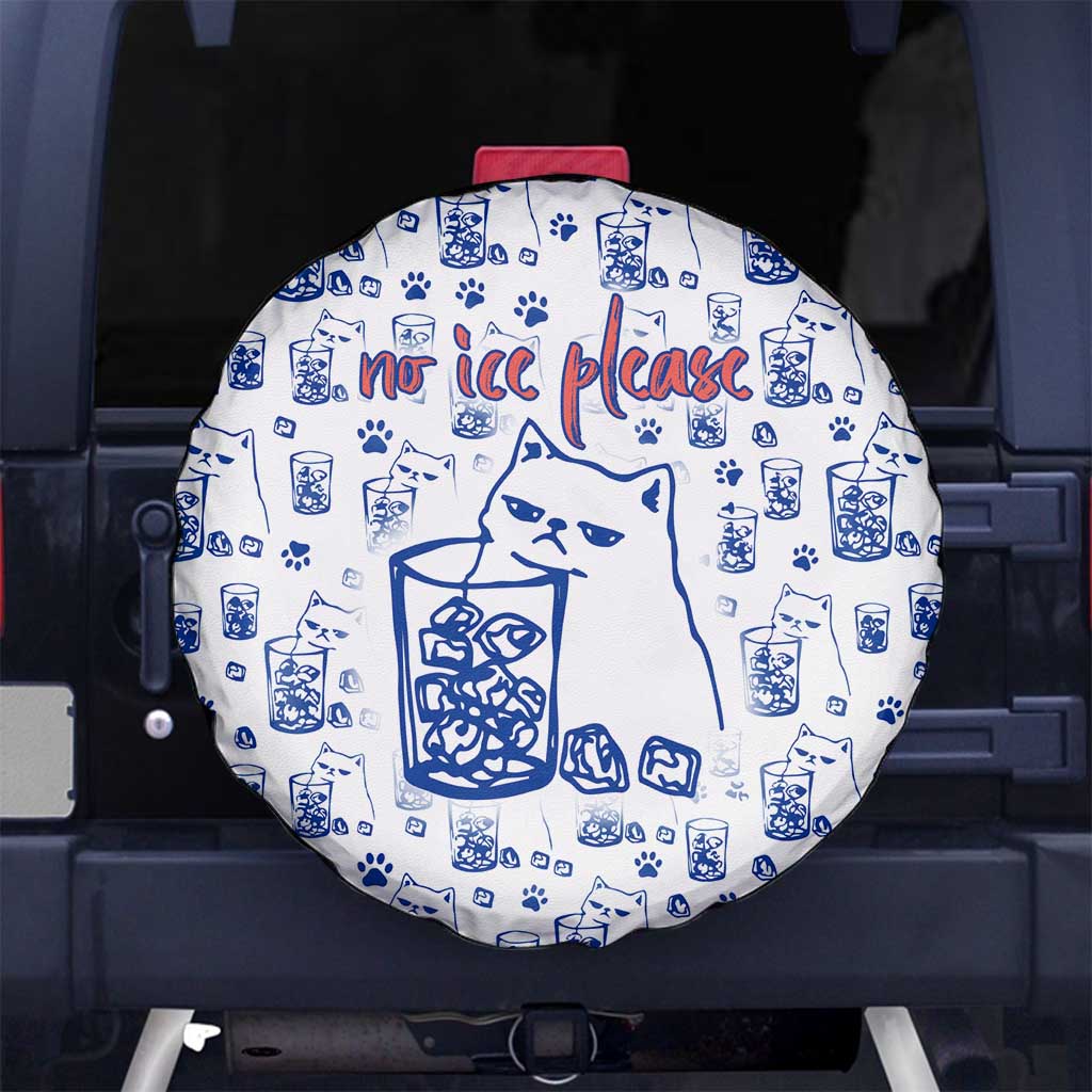 No Ice Please Cat Spare Tire Cover Grumpy Cat with Drink Humor
