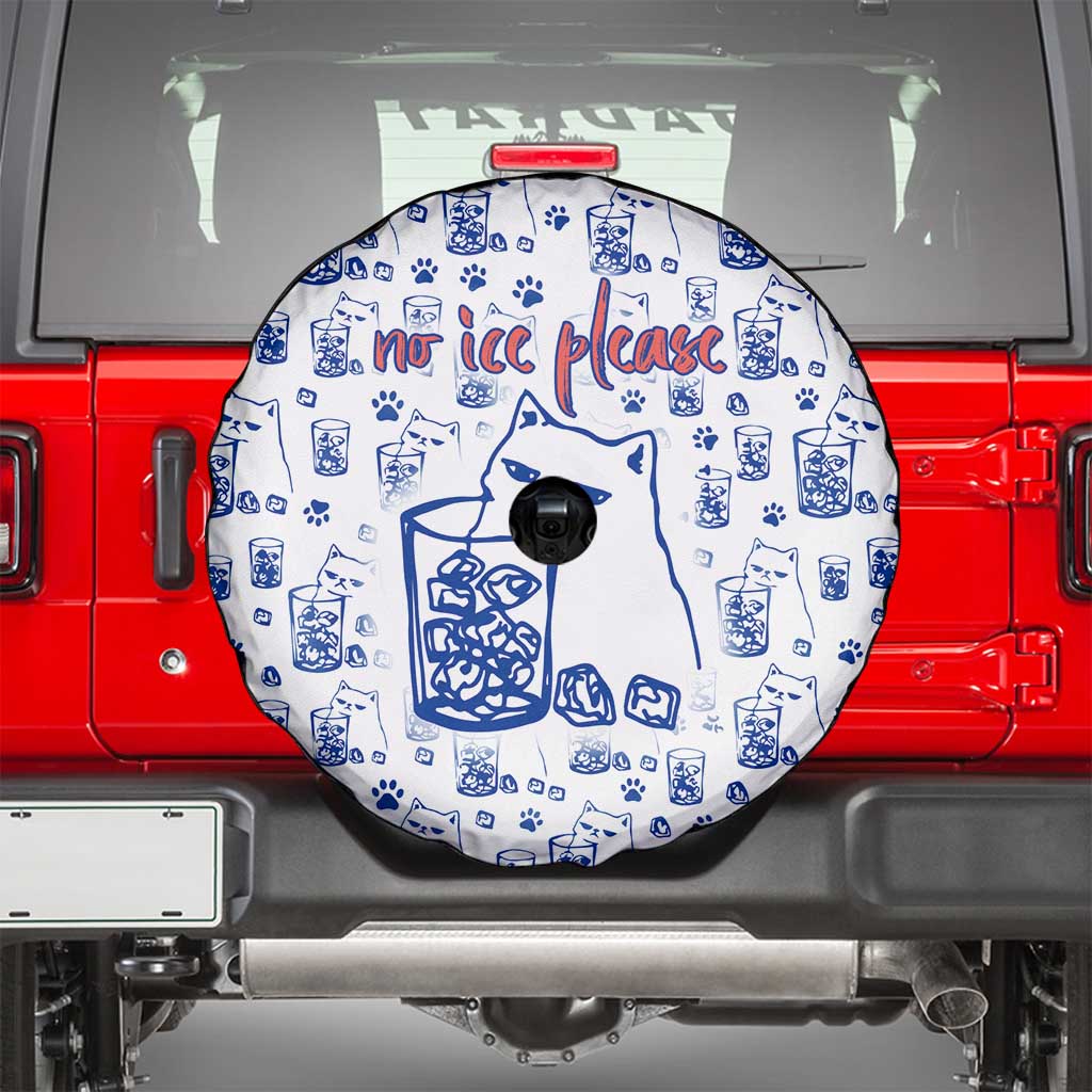 No Ice Please Cat Spare Tire Cover Grumpy Cat with Drink Humor