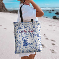 No Ice Please Cat Tote Bag Grumpy Cat with Drink Humor