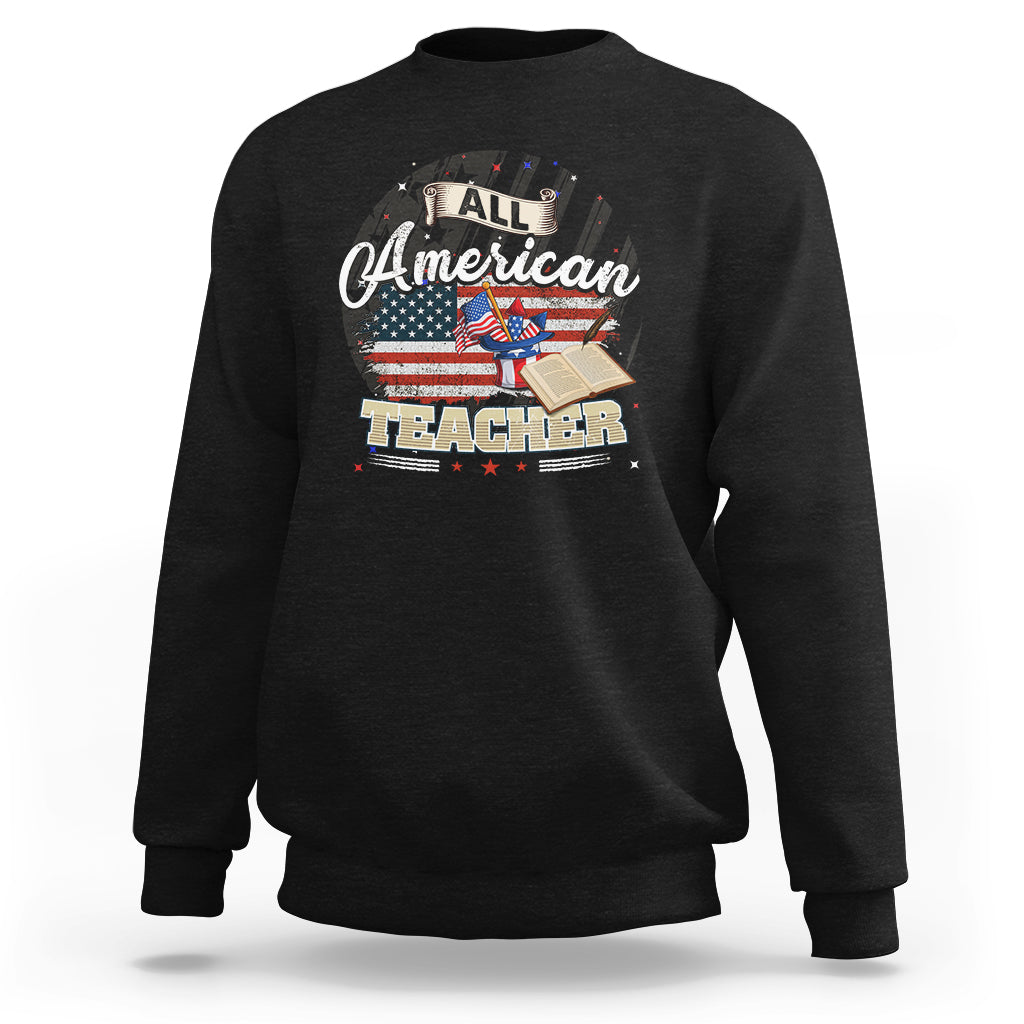 All American Teacher Sweatshirt - Wonder Print Shop