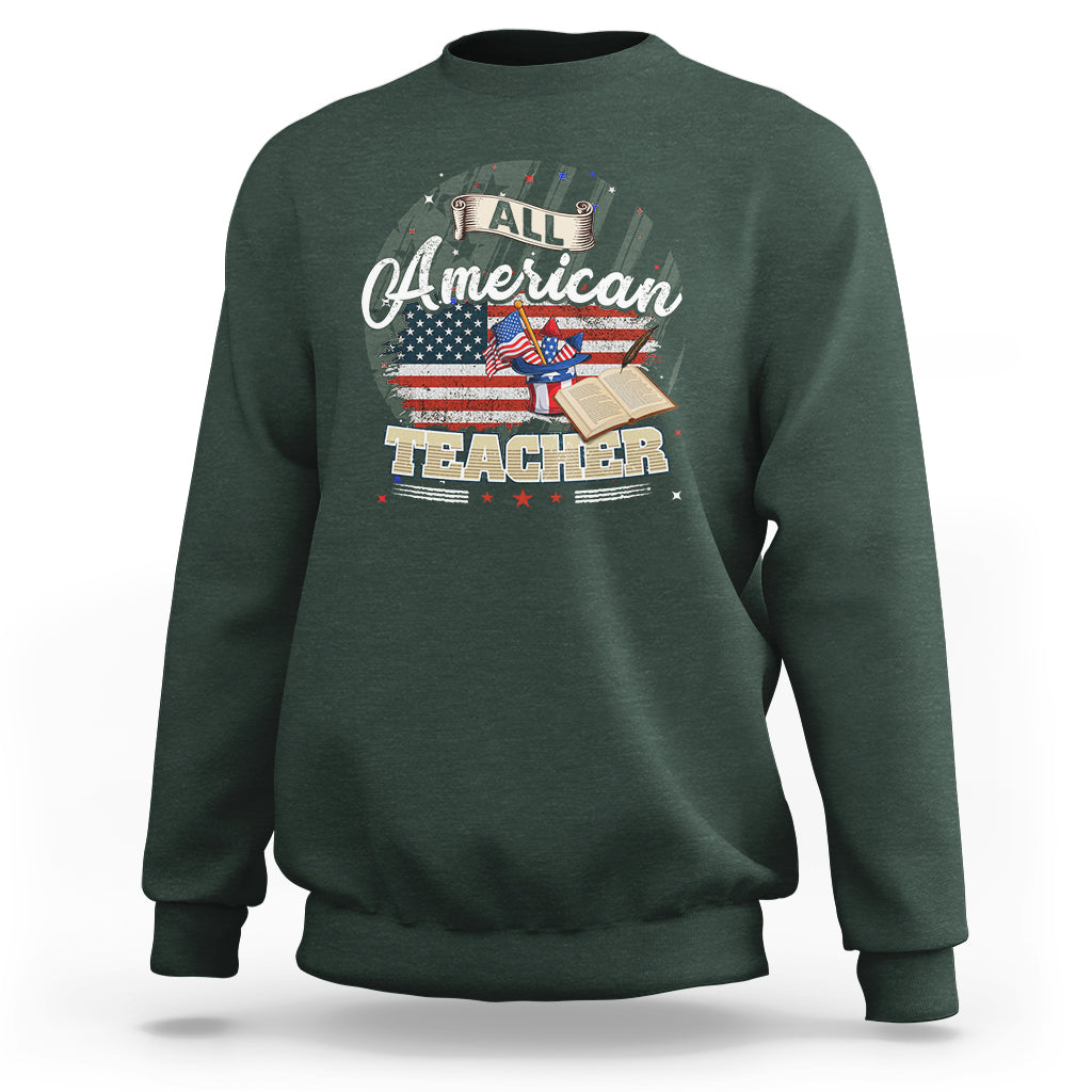 All American Teacher Sweatshirt - Wonder Print Shop