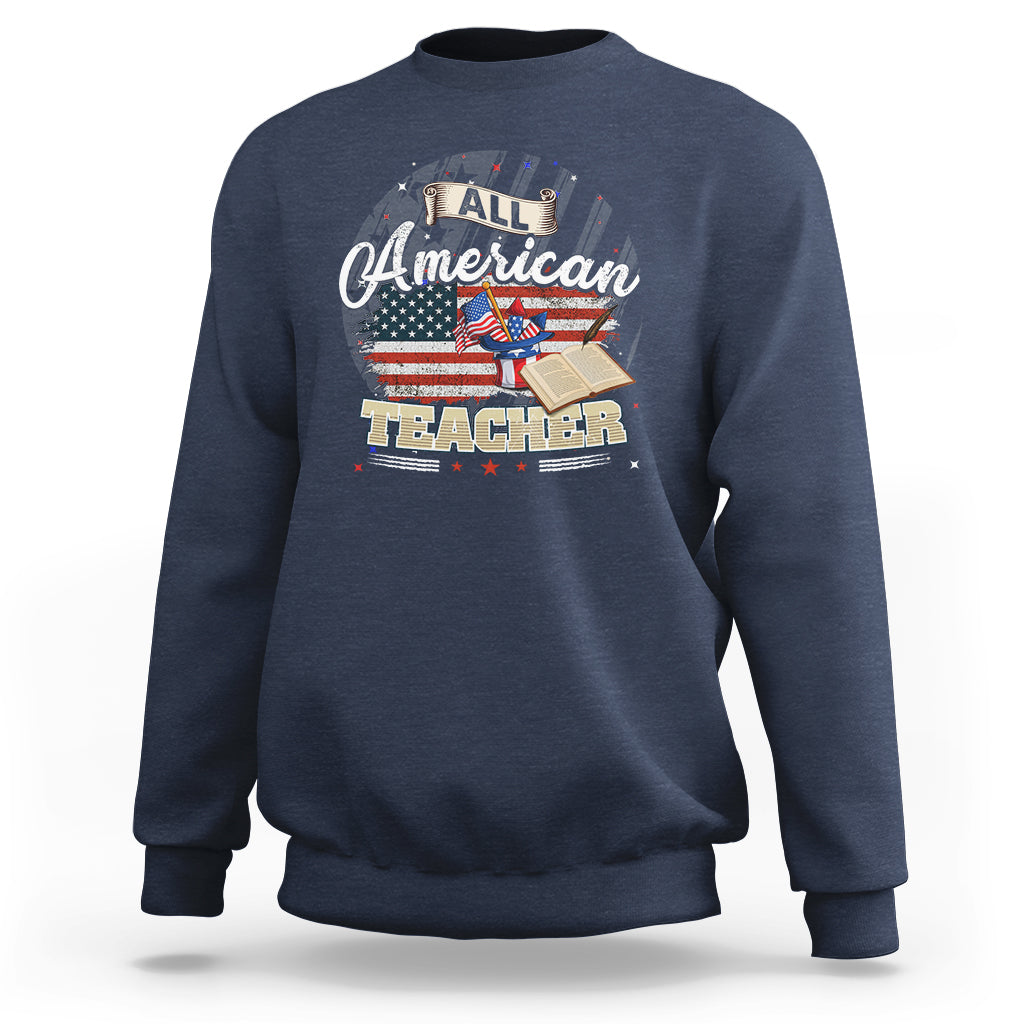 All American Teacher Sweatshirt - Wonder Print Shop