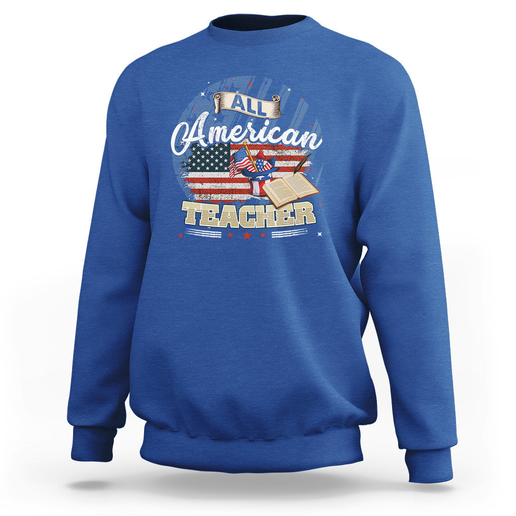 All American Teacher Sweatshirt - Wonder Print Shop