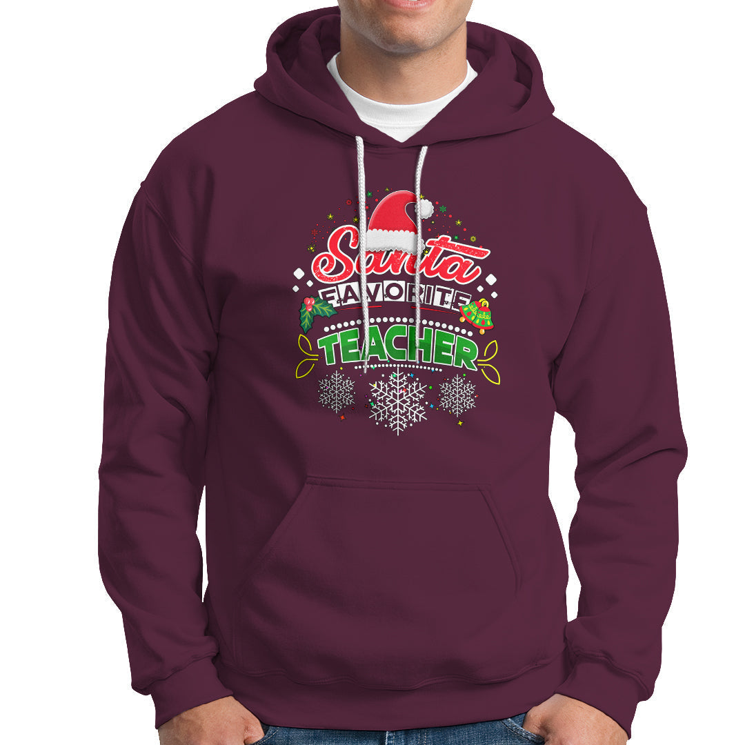 Santa Favorite Teacher Hoodie Christmas Gift for Teachers - Wonder Print Shop