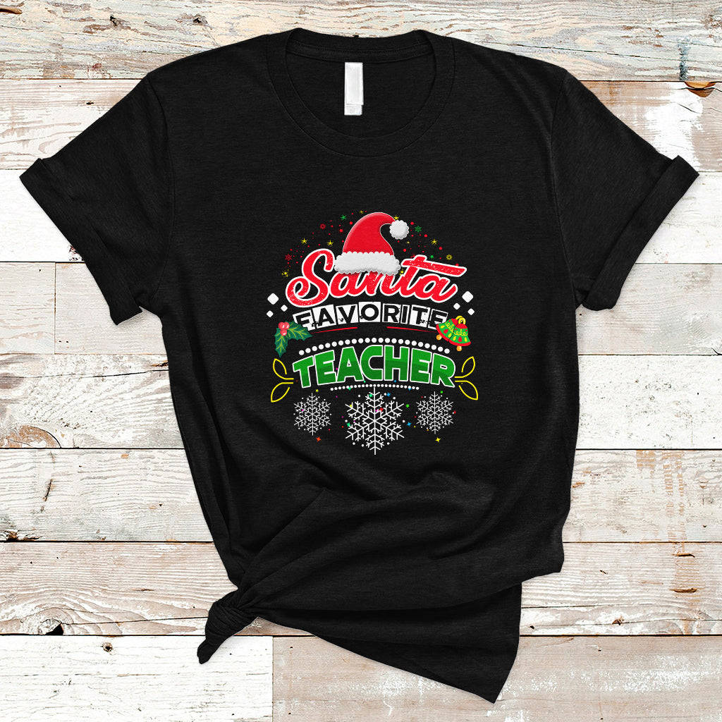 Santa Favorite Teacher T Shirt Christmas Gift for Teachers - Wonder Print Shop