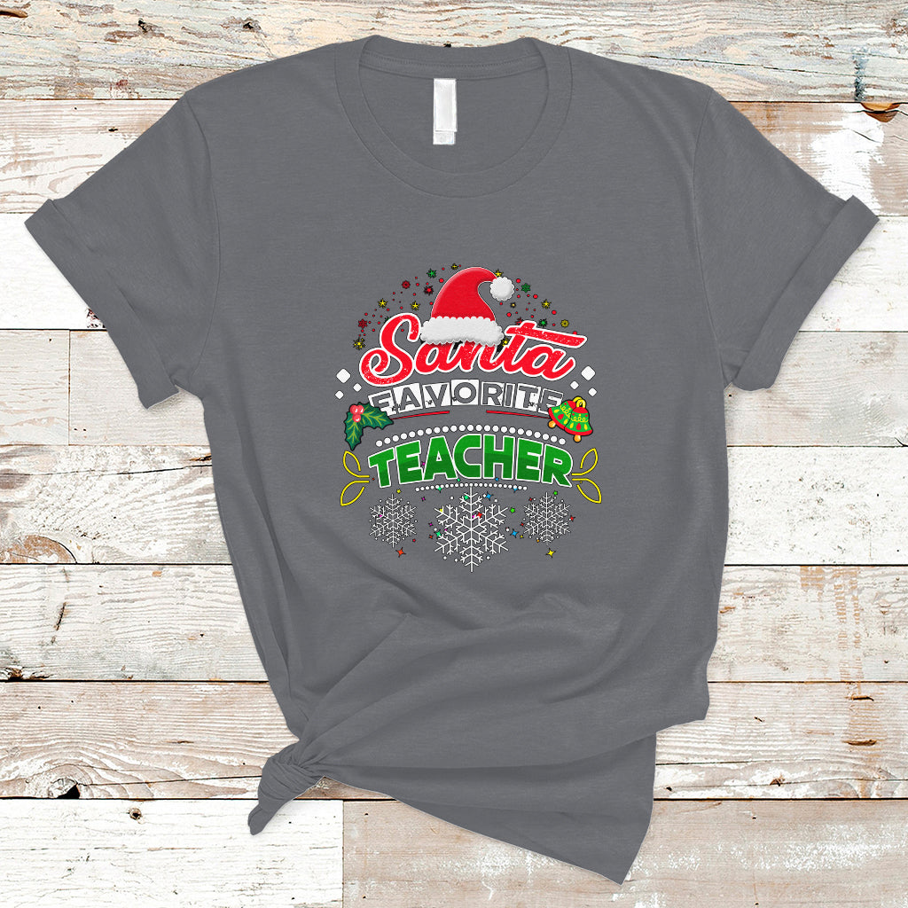 Santa Favorite Teacher T Shirt Christmas Gift for Teachers - Wonder Print Shop