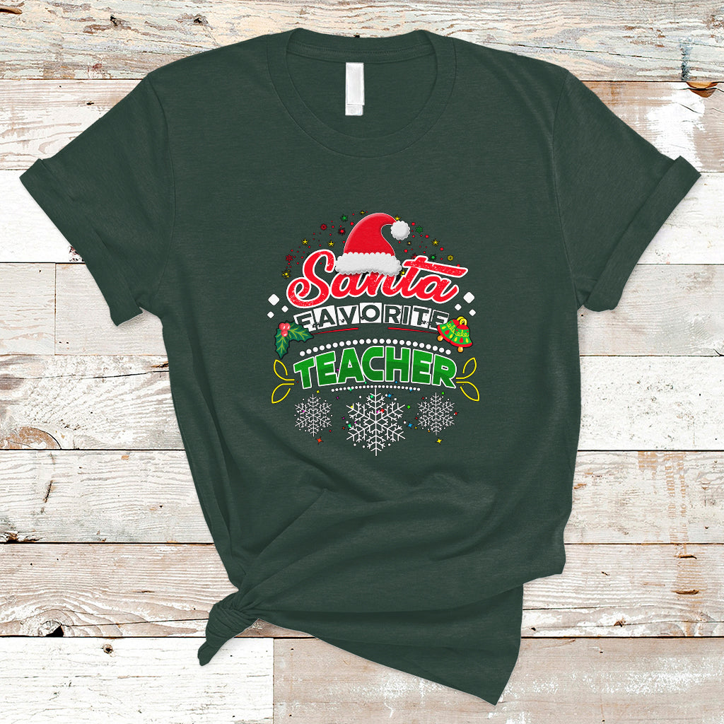 Santa Favorite Teacher T Shirt Christmas Gift for Teachers - Wonder Print Shop