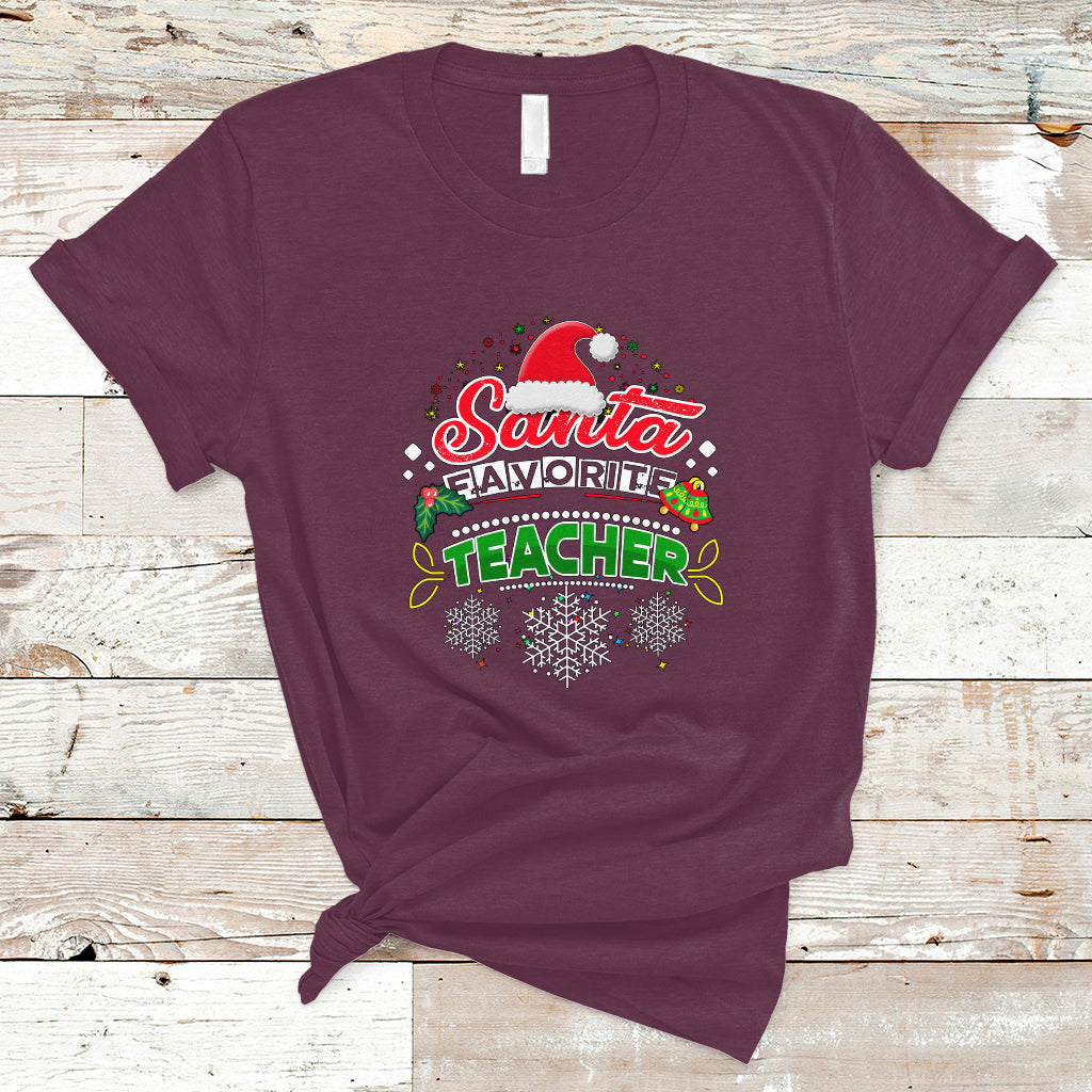 Santa Favorite Teacher T Shirt Christmas Gift for Teachers - Wonder Print Shop