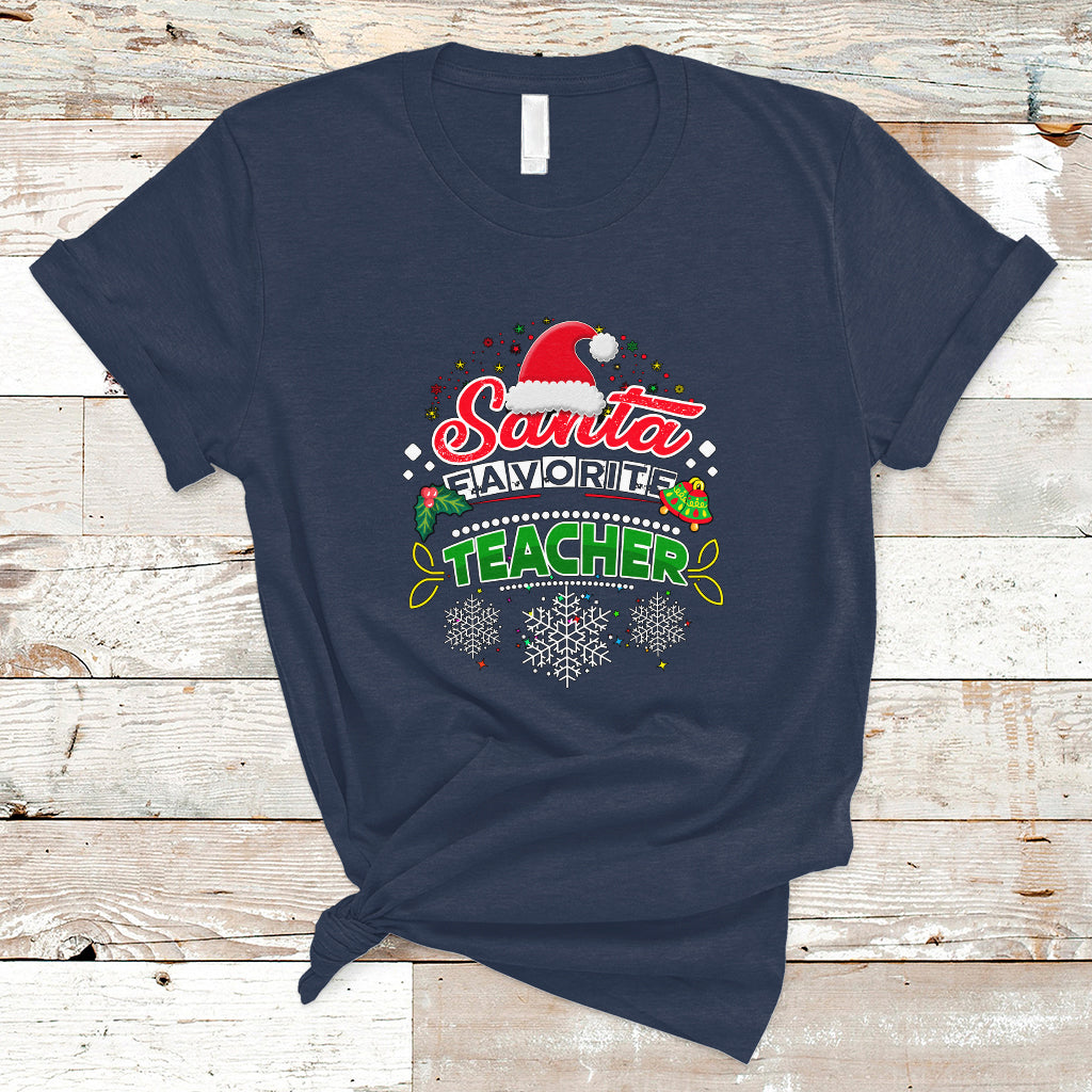Santa Favorite Teacher T Shirt Christmas Gift for Teachers - Wonder Print Shop