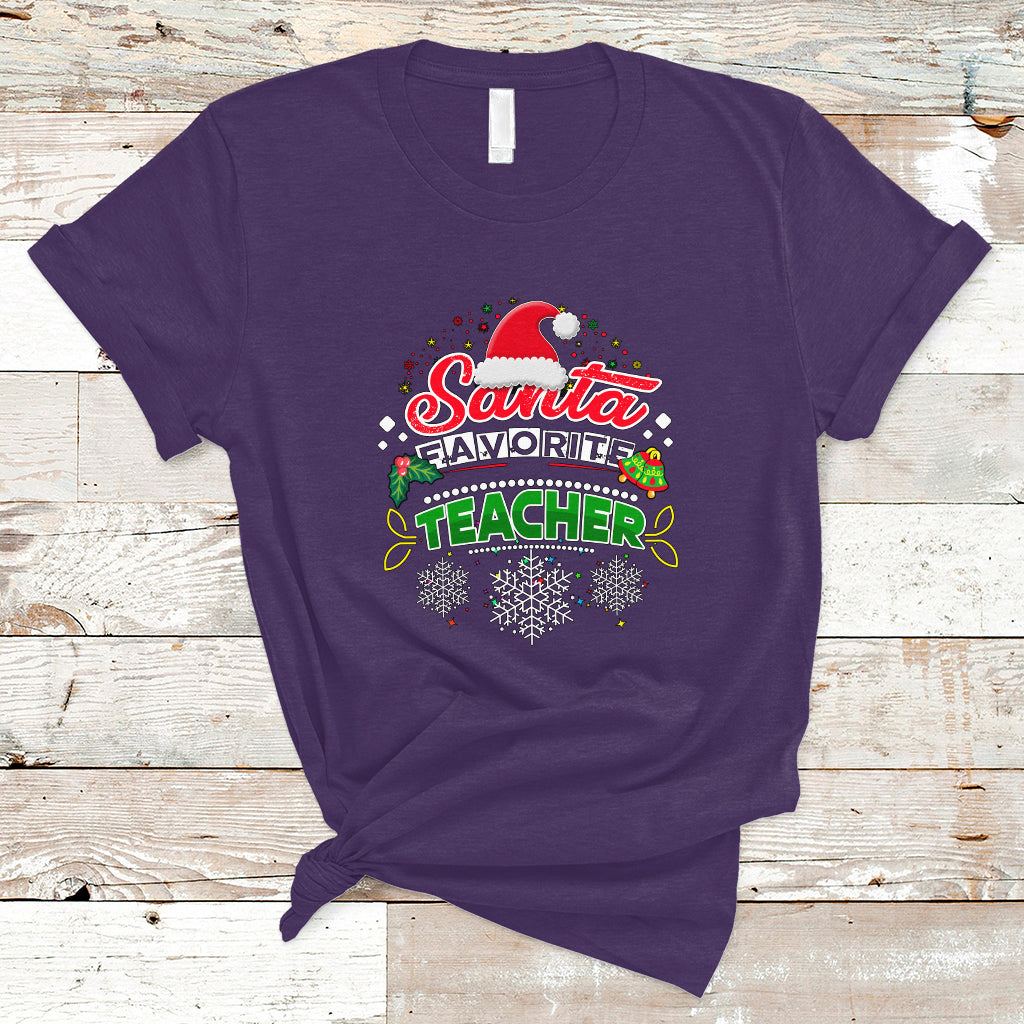Santa Favorite Teacher T Shirt Christmas Gift for Teachers - Wonder Print Shop