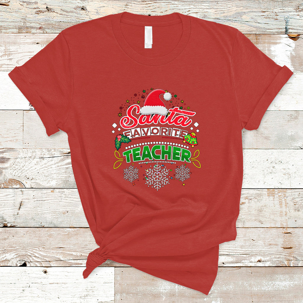 Santa Favorite Teacher T Shirt Christmas Gift for Teachers - Wonder Print Shop