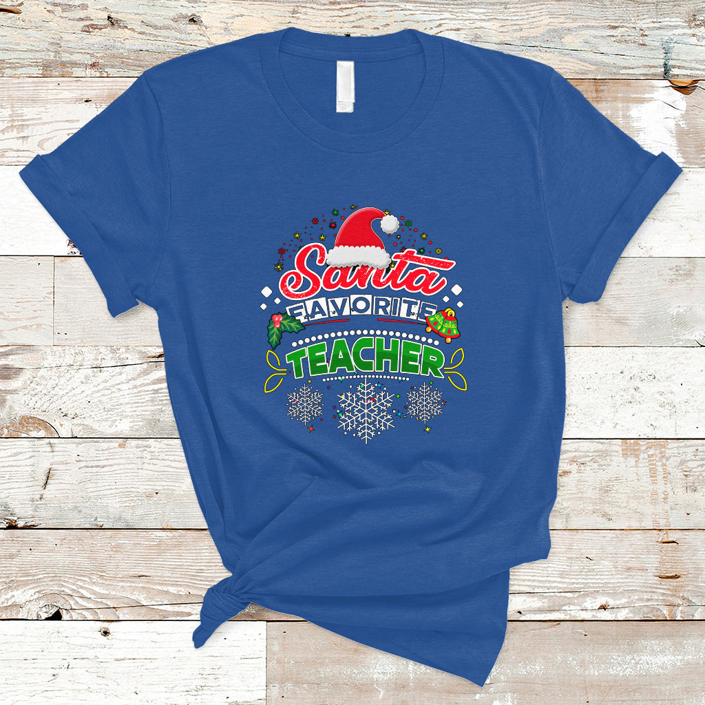 Santa Favorite Teacher T Shirt Christmas Gift for Teachers - Wonder Print Shop