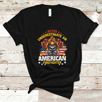 Never Underestimate an American Firefighter T Shirt - Wonder Print Shop