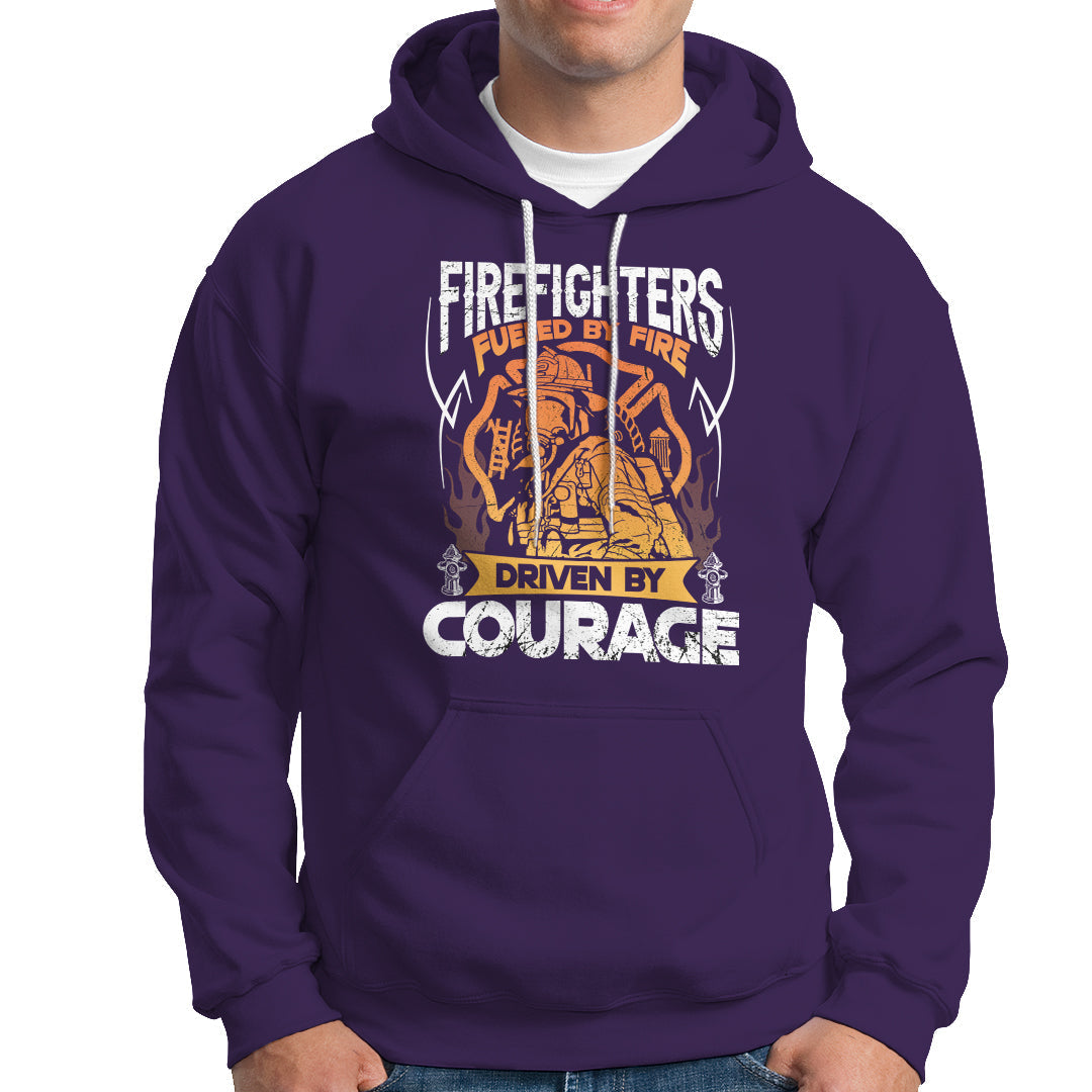 Firefighter Hoodie Fueled By Fire Driven By Courage - Wonder Print Shop