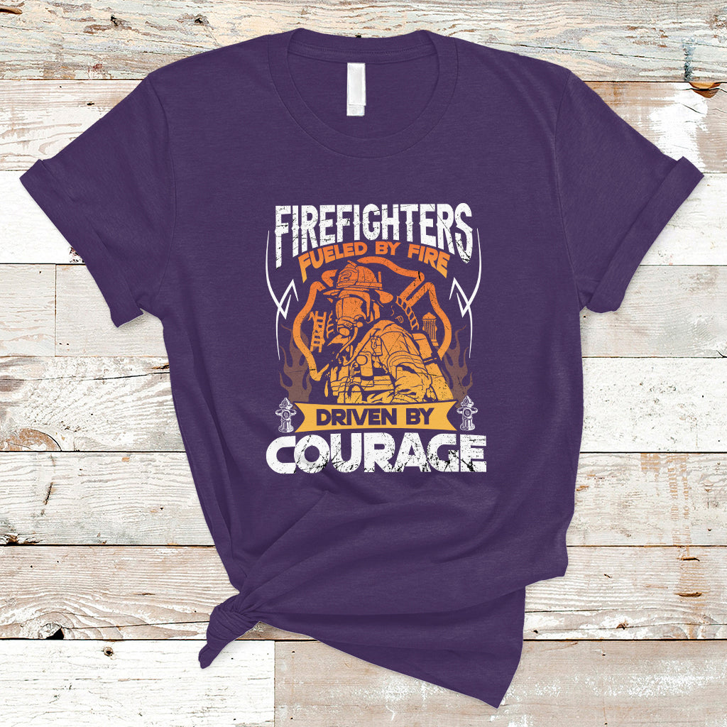 Firefighter T Shirt Fueled By Fire Driven By Courage - Wonder Print Shop