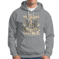 Sport gray mechanic graphic hoodie with front pocket and drawstring hood