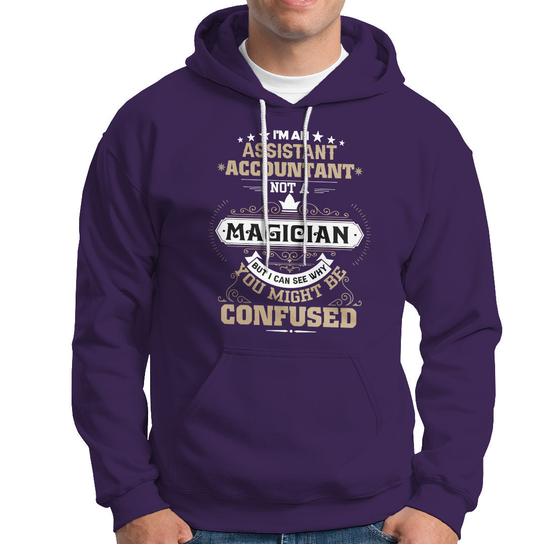 Purple pullover hoodie with front graphic and kangaroo pocket, drawstring hood