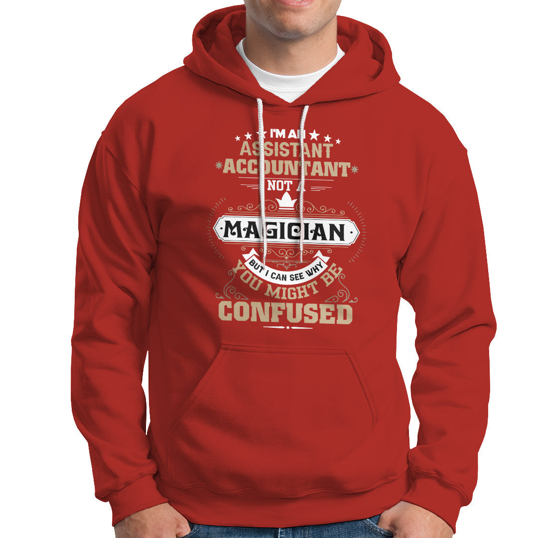 Red pullover hoodie with front graphic and kangaroo pocket, drawstring hood