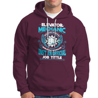 Maroon hoodie with front pouch pocket and large chest work graphic