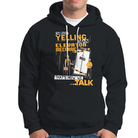 Black hoodie with large front mechanic graphic, hood, and kangaroo pocket