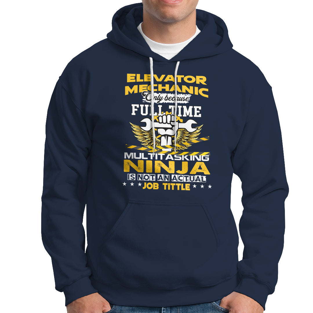 Navy zipless hoodie with front graphic print and kangaroo pocket, drawstring hood